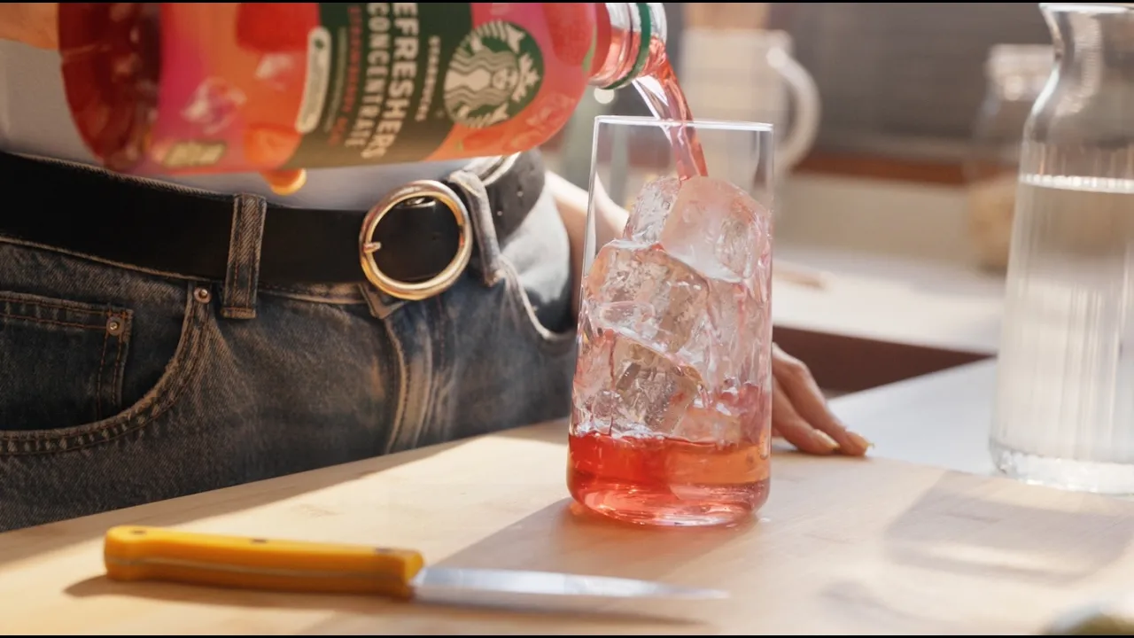 Starbucks Coffee — Starbucks Refreshers Concentrate - Now in the Coffee Aisle (YouTube video ad)