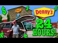 Living at Denny s for 24 Hours Stealth Camping