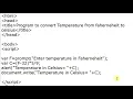 Program to convert Temperature from Fahrenheit to Celsius in JavaScript in Hindi By Anu Monga