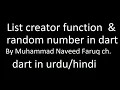 random number and list generator function in dart