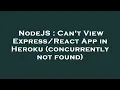 NodeJS Can t View App in Heroku concurrently not found