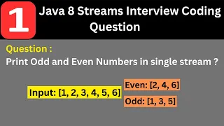 Separate Odd and Even Numbers in a List Java 8 Streams Interview Question