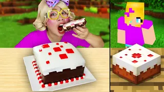 กินอาหารตาม เกม มายคราฟ !!! eating minecraft food in real life. I ชิคกี้พาย