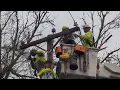 EWEB Linemen repair insulator after ice storm