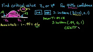 Find Critical Value Z for Confidence Intervals with TI-84