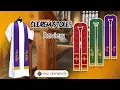Clergy stole collections with symbol of Christianity