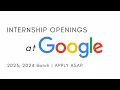 Google is Hiring 2023 2024 Batch Summer Winter Internship Apply Now