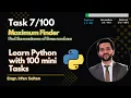 Maximum of 3 Numbers in Python Task - Learn Python programming with 100 tasks