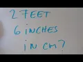 2 feet and 6 inches in cm