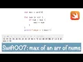 Swift007 max of an array of numbers