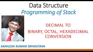 Decimal to Binary Octal Hexadecimal Conversion using Stack Algorithm Programming in C