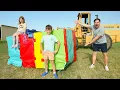 Huge Mystery Box Found on the Farm Tractors for kids