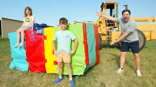 Huge Mystery Box Found on the Farm Tractors for kids