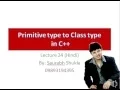 Lecture 24 Type Conversion Primitive to class type in C Hindi
