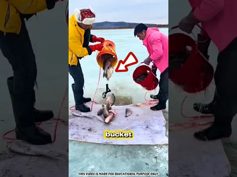 🐟 Dad & Uncle’s Clever Fishing Trick! 😱❄️💰 #shorts
