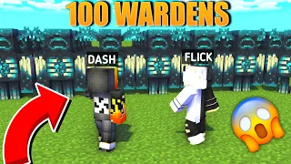 Download 100 Wardens 😱Vs Me And @FlickEmpire in Minecraft MP3