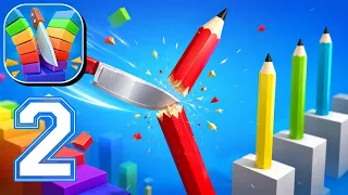 Slice It All - Gameplay Walkthrough Part 2 - PERFECT CUTS & ALL BLADES UNLOCKED (iOS, Android)