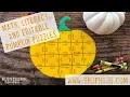 Pumpkin Math Literacy Puzzles for Fall Thanksgiving and Halloween FUN