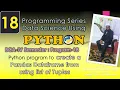 Python Program 18 Create a using of