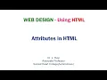 Understanding Attributes in HTML Elements