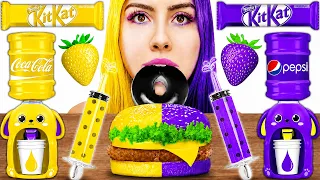 DIA INTEIRO COMENDO só AMARELO e ROXO! *Aguentamos ?