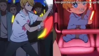 Baby Aqua Vs Teen Aqua Dancing Side By Side Comparison Oshi No Ko 
