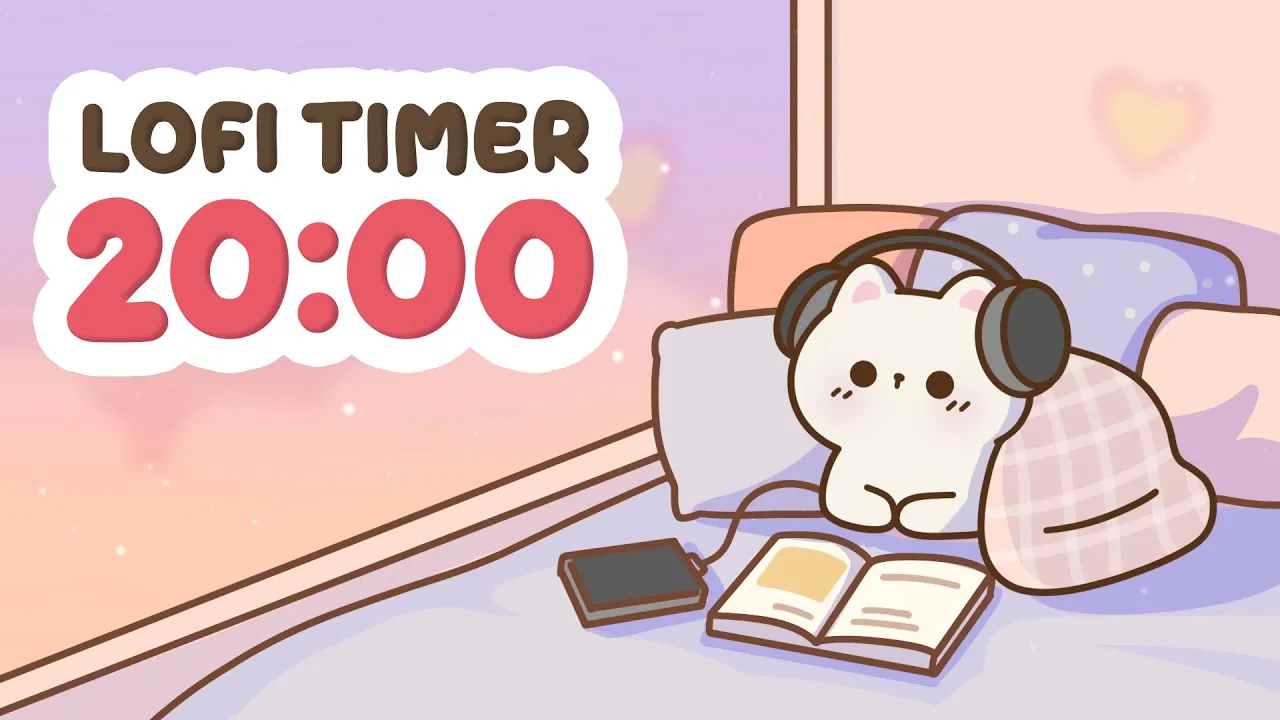 20 Minute Timer Lofi Study🎵 Focus Timer Study music