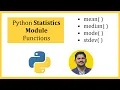 Python Statistics Module Functions - Coding Examples mean medium mode stdev Amit Thinks