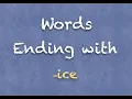 Words Ending with - ice