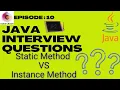 Java Interview Questions And Answers Static Method Vs Instance Method Static Method