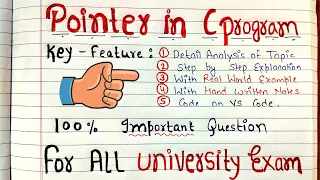 Pointers in C C Programming Tutorial With Handwritten Notes Code Hacker