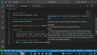 Send data from Python socket client to socket server