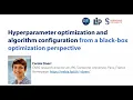 Carola Doerr Hyperparameter optim algorithm configuration from a black-box optim perspective