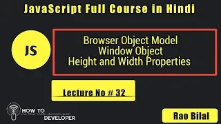 JavaScript Tutorials in Hindi Part 32 Height and Width property in window object in Hindi