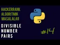 HackerRank Algorithmic Masalalar 14-qism Python Divisible sum pairs