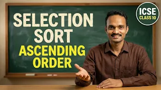 Selection Sort Program in Java Class 10 ICSE Computer Applications Array Sorting in java