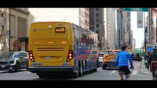 MTA BUS 2025 Prevost X3-45 MCI D4500CL 1691 3347 SIM33 BM3 East 57th Street 5th Avenue