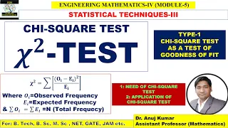 Chi-Square Test Chi Square Test for Goodness of Fit Chi Square Test Example Problems Solution
