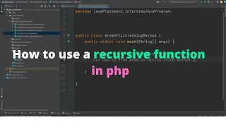 How to use recursive function in php