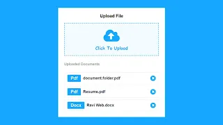 How to Create Custom Multiple File Upload Using HTML CSS JavaScript Upload File Client-Side