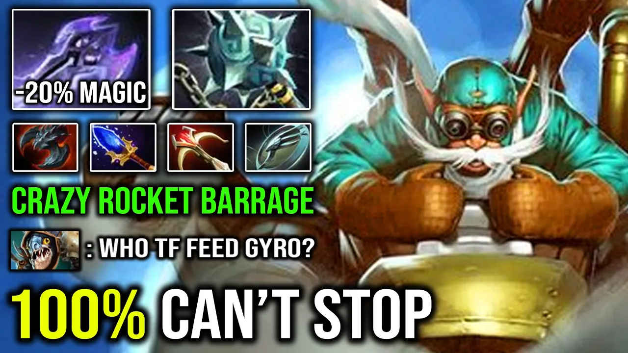 THERE IS NOTHING THAT CAN STOP THIS MAN - Ultra Carry Gyrocopter Mage Slayer + Gleipnir DotA 2