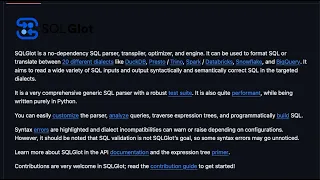 What is SQLGlot Quick Start Guide SQL parser transpiler optimizer In Python