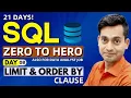 SQL Full Course In Just 21 Days SQL Tutorial in Hindi SQL Limit and Order By Clause Day 8