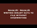NodeJS NodeJS writing binary data to file without overwriting