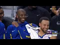Steph Curry and Chris Paul can t stop laughing after Kuminga passed to Steph on the bench