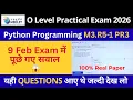 9 Feb 2026 Python PR3 Today s Real Time Questions with Solutions NIELIT O Level Practical 2026