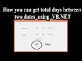 How you can get total days between two dates using Vb net
