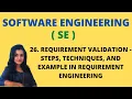 26 Requirement Validation - Steps Techniques in Software Engineering with Example SE