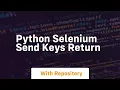 python selenium send keys return