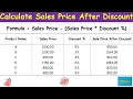 Calculate Sales Price After Discount in Excel - Calculate Revised Price After Discount